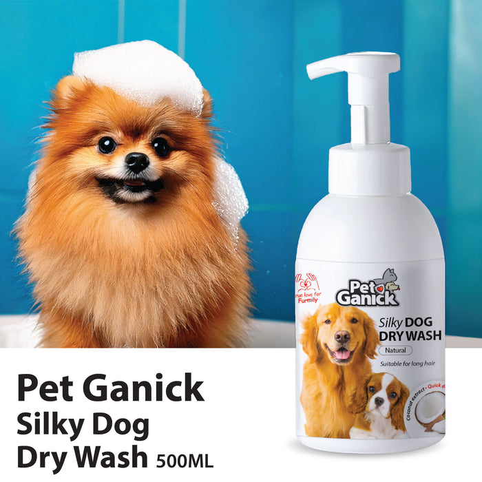 Pet Ganick Silky Dog Dry Wash (500ml)