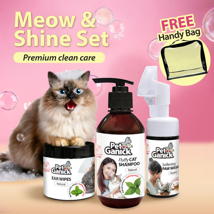 Pet Ganick Meow & Shine Set (Premium Clean Care)