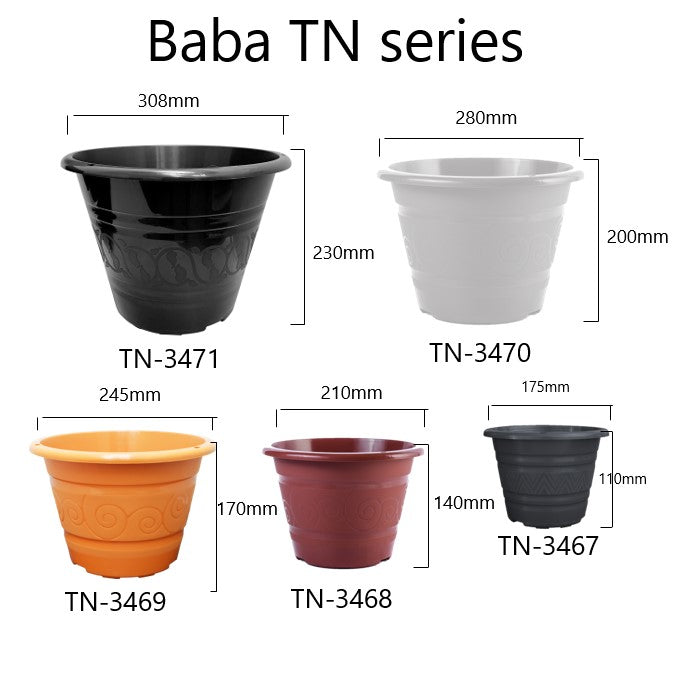 Baba TN Series Flower Pot【TN-3467-A/ TN-3468-B/ TN-3469-B/ TN-3470-A/ TN-3471-A】