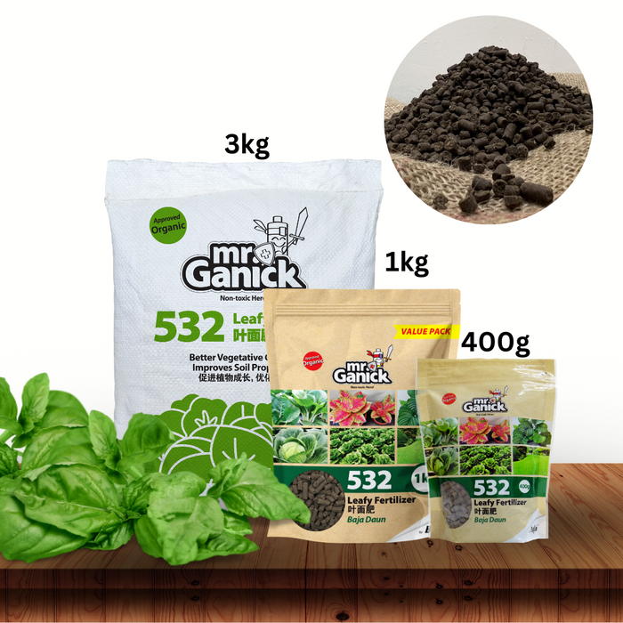 Mr Ganick 532 Organic Leafy Fertilizer (400gm/1kg/3kg)