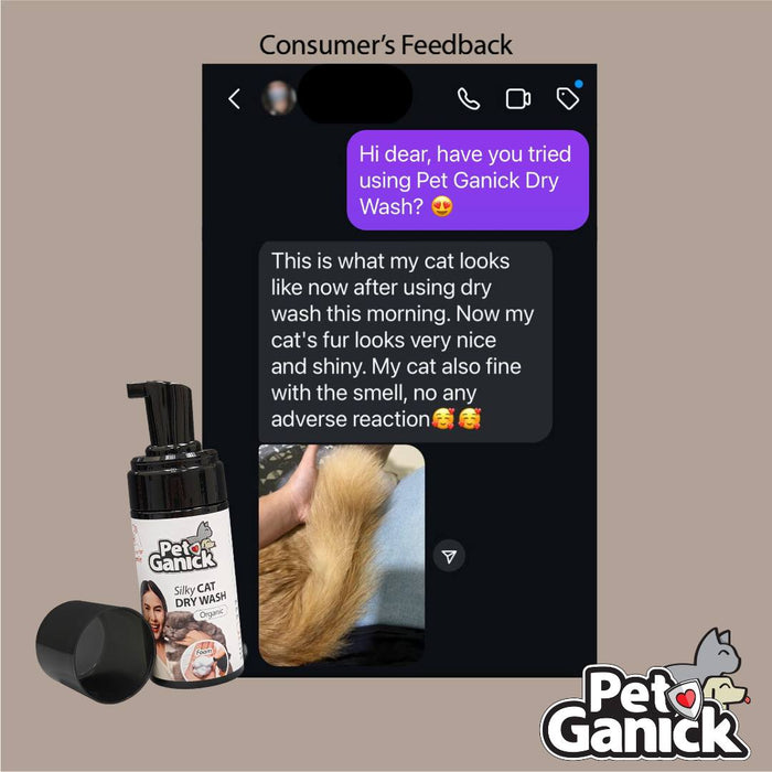 Pet Ganick Silky Cat Dry Wash (75ml)