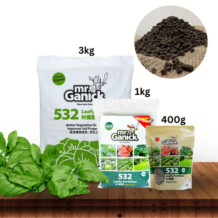 Mr Ganick 532 Organic Leafy Fertilizer (400gm/1kg/3kg)