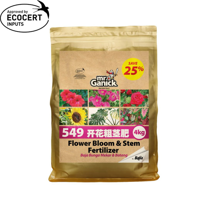 Mr Ganick 549 Organic Flower Bloom & Stem Fertilizer (400gm/1kg/4kg)