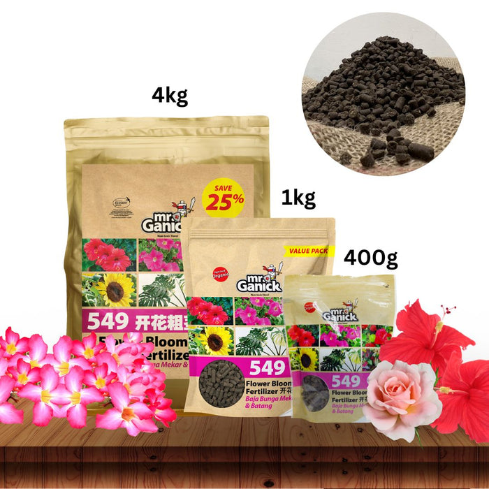 Mr Ganick 549 Organic Flower Bloom & Stem Fertilizer (400gm/1kg/4kg)