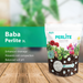 Bag of Baba Perlite 3L on a wooden surface with a blurred green background