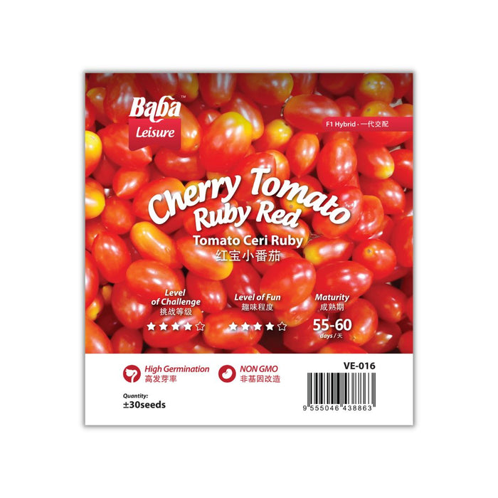 Baba Smart Grow Seed: VE-016 F1 Cherry Tomato Ruby Red