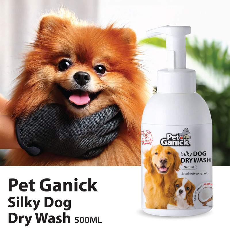 Pet Ganick Silky Dog Dry Wash (500ml)