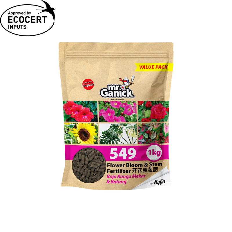 Mr Ganick 549 Organic Flower Bloom & Stem Fertilizer (400gm/1kg/4kg)