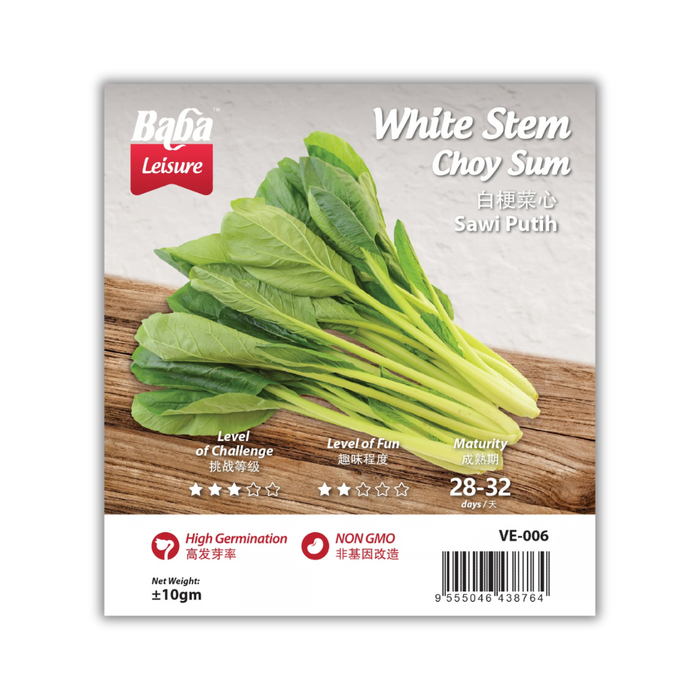 Baba Smart Grow Seed: VE-006 White Stem Choy Sum