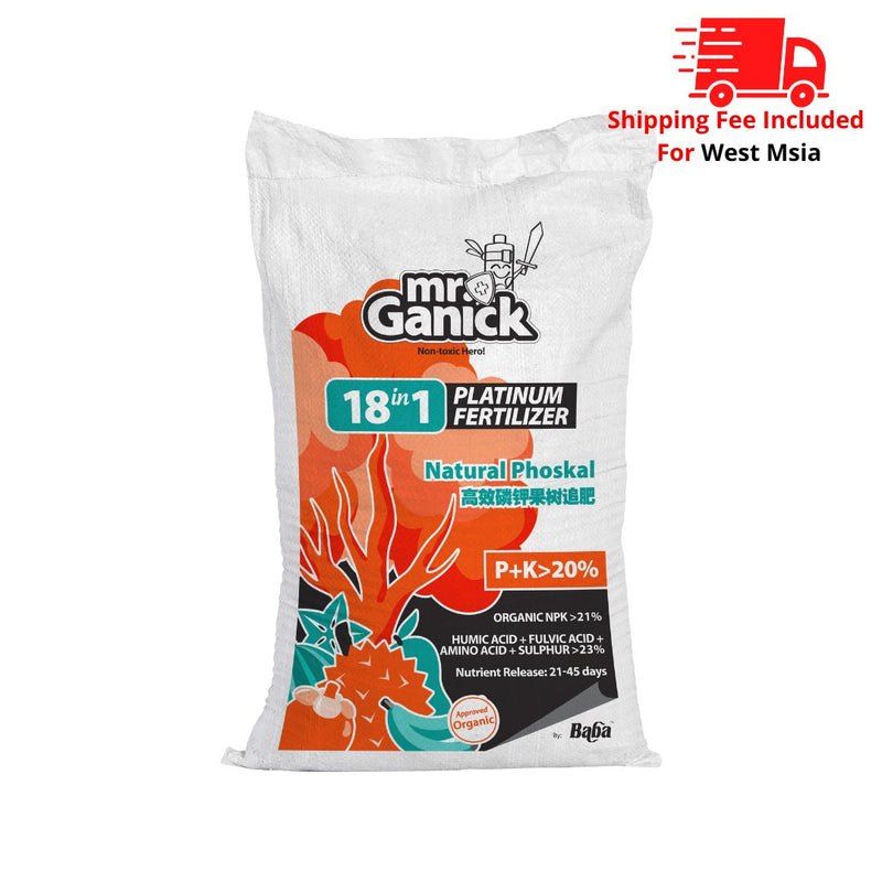 [PRE-ORDER] Farmer Pack - Mr Ganick 18-in-1 Platinum Fertilizer Natural Phoskal (25kg)