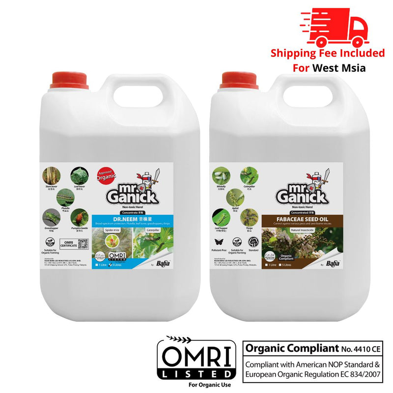 [PRE-ORDER] Farmer Pack-Mr Ganick Neem Oil (1L /5L) and Fabaceae Seed Oil (1L/5L)